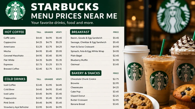 Starbucks Menu Prices Near Me